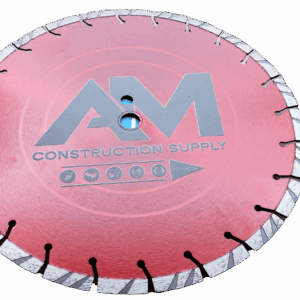Masonry diamond blade for cutting masonry materials such as brick, block, and concrete, featuring segmented edges and a metal core for durability and precision
