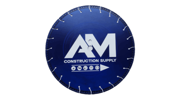 Diamond blade with segmented rim and heat-vented steel core for efficient cutting of steel, rebar, pipe, and other metals